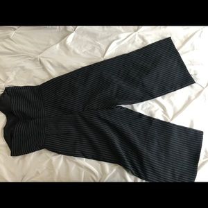 pin striped cropped jumpsuit